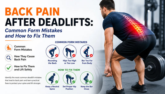 Back pain after deadlifts caused by common form mistakes and proper lifting techniques.