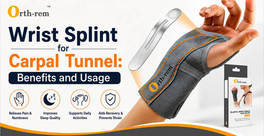 Orth-rem wrist splint for carpal tunnel syndrome showing ergonomic wrist brace with removable splint for pain relief, wrist support, recovery, and daily use.
