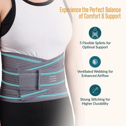 Back Support Brace for Men & Women | Lower Back Pain Relief Support Belt