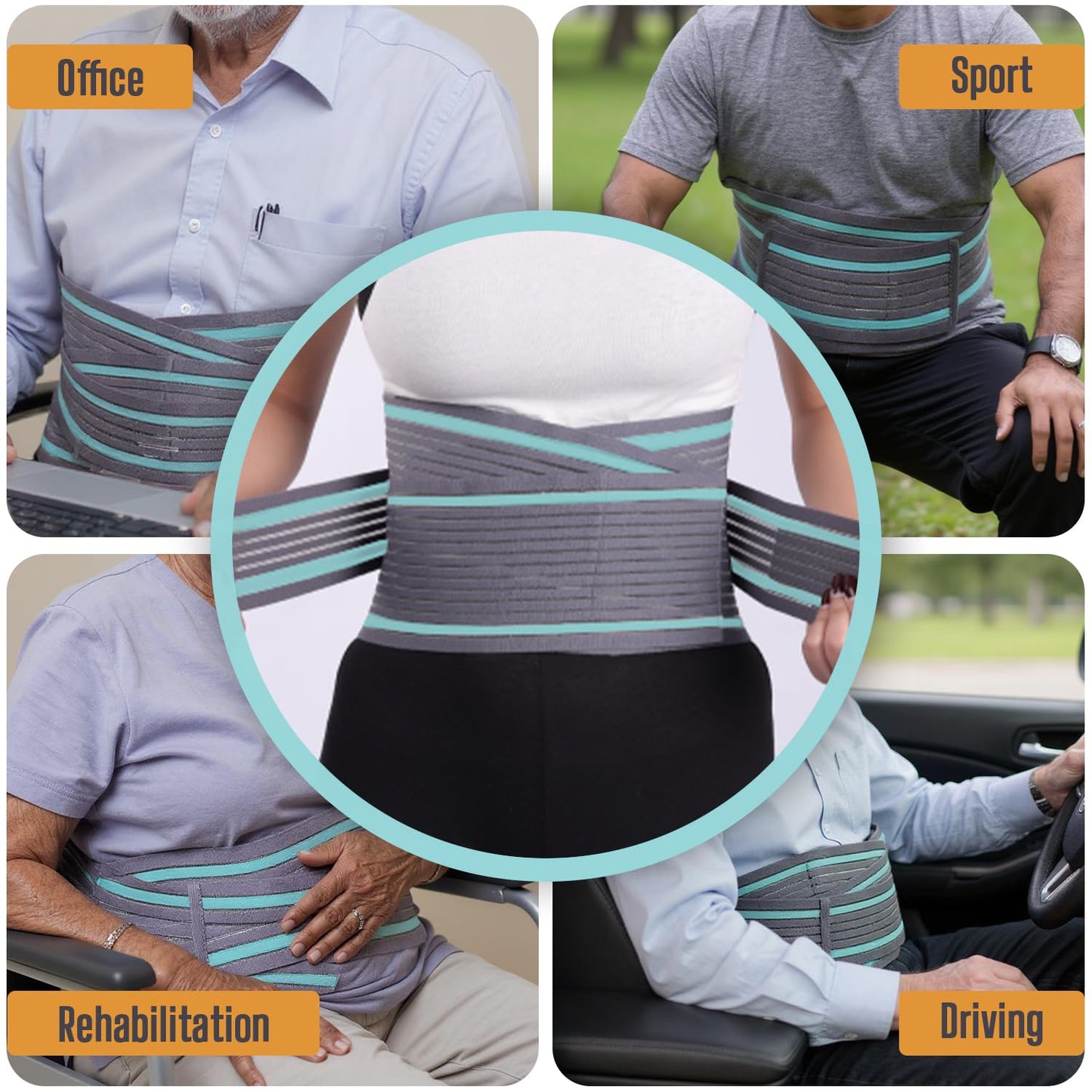 Back Support Brace for Men & Women | Lower Back Pain Relief Support Belt