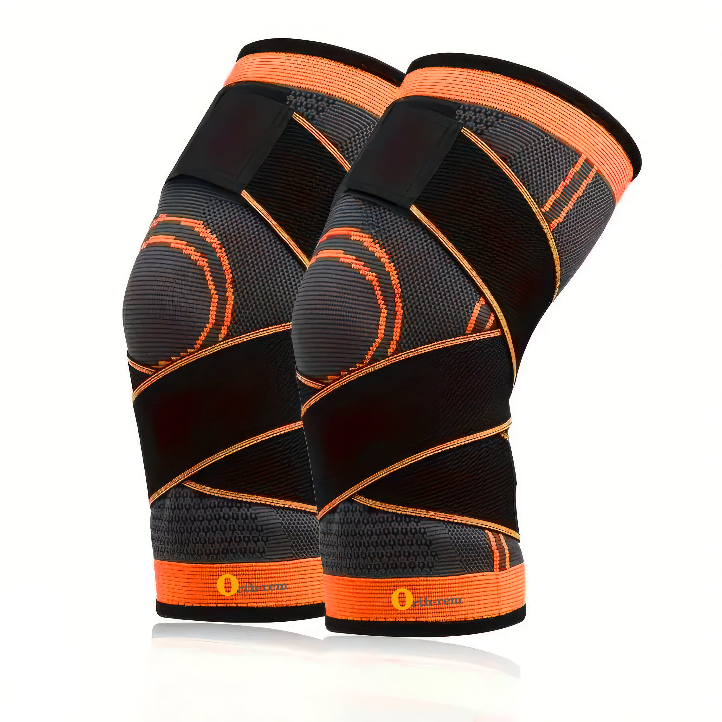 Knee brace with adjustable wrap.