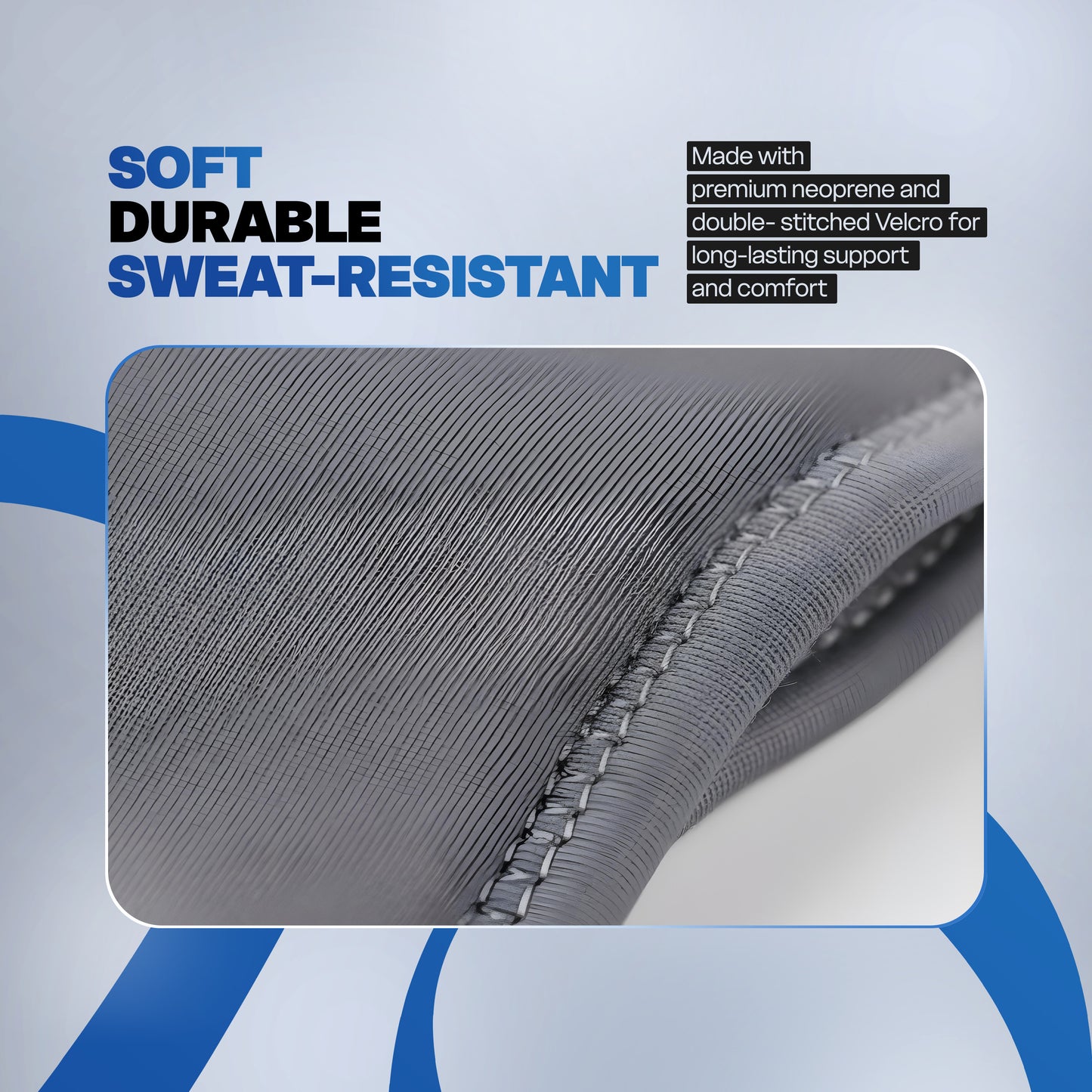 Adjustable patella stabilizer knee strap for support and alignment.