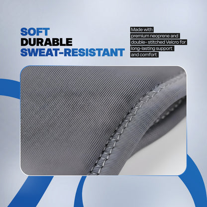 Adjustable patella stabilizer knee strap for support and alignment.